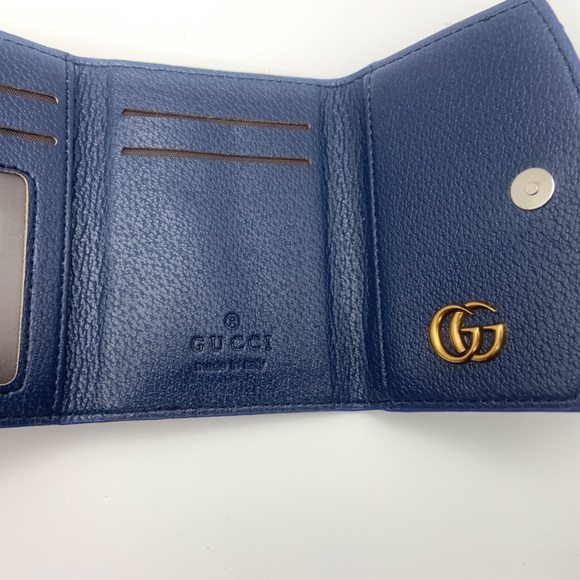 Gucci GG Supreme Beige & Blue Monogram Card Case - Picture 8 of 9